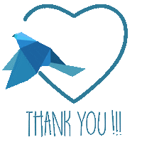 Bluebird Thank You Sticker by Der Blaue Vogel