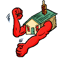 Angry House Sticker