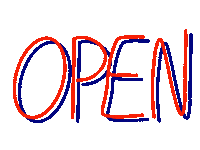 AllypaintsNstuff blue red neon office Sticker