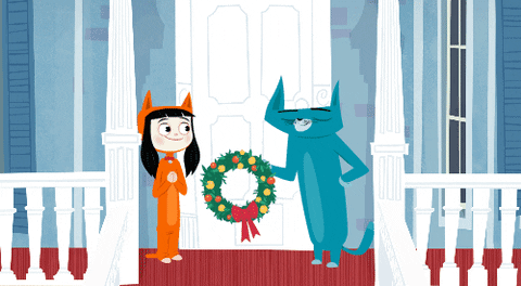 Celebrations Wreath GIF by Kitty Is Not A Cat
