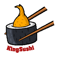 kingsushi_che food yummy delivery sushi Sticker