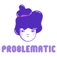 purple hair eye roll Sticker by Stickerbaby