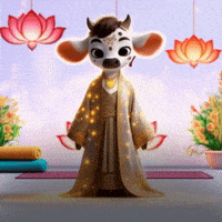 moosiahzen flowers yoga cow meditation GIF