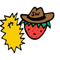 strawberrywestern cowboy strawberry strawberrywestern Sticker