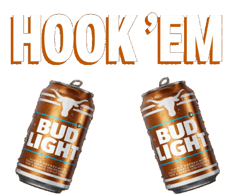 Texas Hook Em Sticker by Bud Light