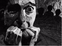 Scared Black And White GIF