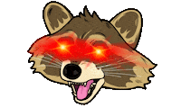 TrashPandaTribe cartoon nft lets go laser Sticker