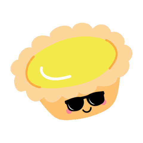 Chilling Egg Tart Sticker by theweebean