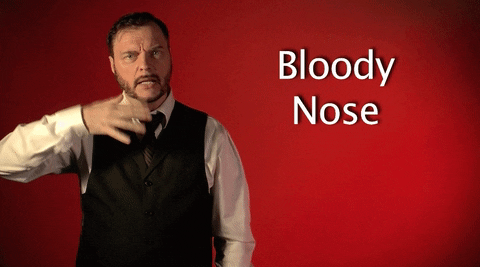 sign language bloody nose GIF by Sign with Robert