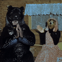 doopiidoo bear applause forest claps GIF