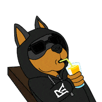 Cool Dog Fire Sticker by Dobernut