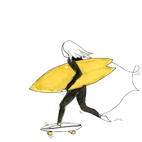 laurafeller happy skate surf move Sticker