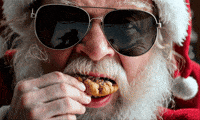 Merry Christmas Eating GIF by Jukebox Saints