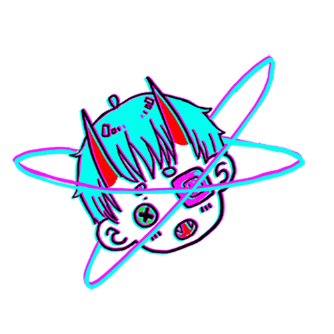 yokaisekai kawaii creepy planet oni Sticker