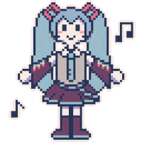 Hatsune Miku Pixel Art Sticker