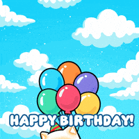 Flying Happy Birthday GIF by Mochimons