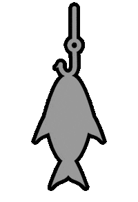 Swinging Fish Hook Sticker