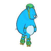 lazydaisykennedy blue bear skate skating Sticker