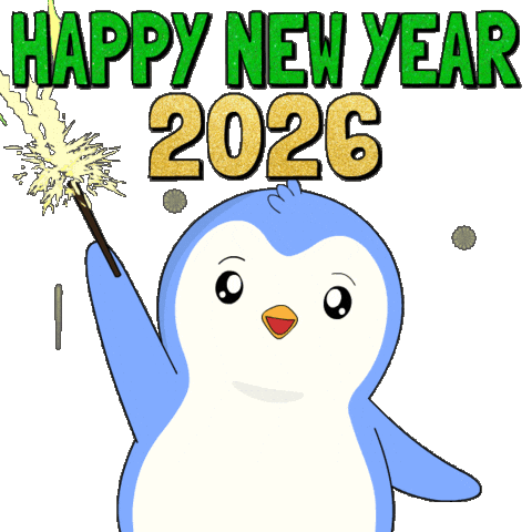 Happy New Year Penguin Sticker by Pudgy Penguins