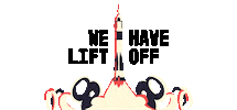Work From Home Rocket Sticker by Air Force Civilian Service