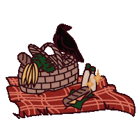 Aureliepouet sandwich raven panier corbeau Sticker
