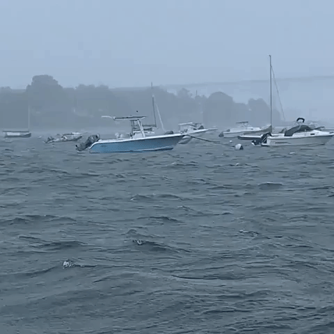 Strong Winds From Tropical Storm Elsa Rock Sailboats Off Rhode Island Coast