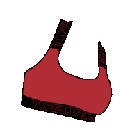 12pm_underwear sport red woman boobs Sticker