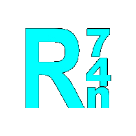 R74n logo blue spin spinning Sticker