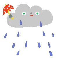 Sad Rain Sticker by curly_mads