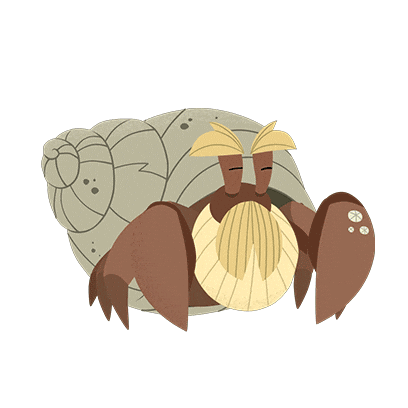 Hermit Crab Animation Sticker by Puffin Rock