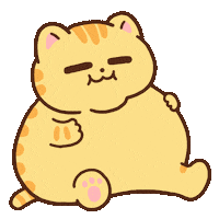 cat_ip fat belly mikan catip Sticker