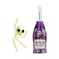 958SANTEROWINES dance halloween dark skull Sticker