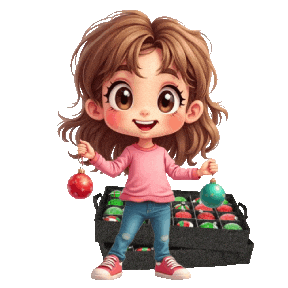 Boys Girls Christmas Ornaments Sticker