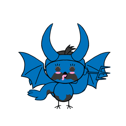 Axemeagain giphyupload blue bird devil Sticker