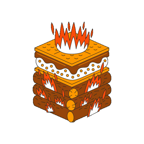 maevechocolate giphygifmaker fire dessert camping Sticker
