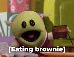 Eating brownie