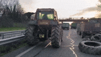Protesting Farmers Use Tires to Block Motorway in the South of France
