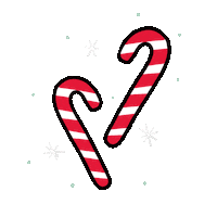 Candy Cane Snow Sticker