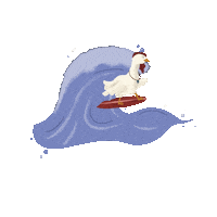 zoeoe water weird wave chicken Sticker