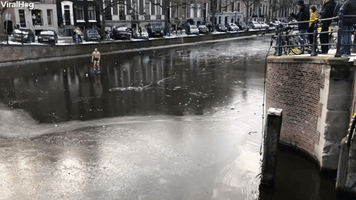 Ice Skater Falls Through Thin Ice