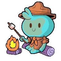 Camping Camp Fire Sticker by Positively Ghostly