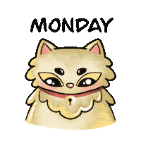 BrebeIlustra kawaii monday gato lunes Sticker