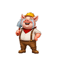Three Little Pigs Laughing Sticker