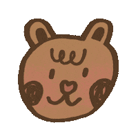 Happy Brown Bear Sticker by Lizzy Itzkowitz