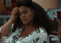 TV gif. Jill Scott as Hazel on First Wives Club scratching her head and looking uncertain.