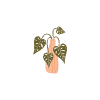 AndrinaManon illustration pink flower green Sticker