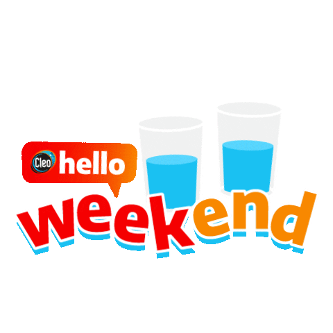 cleopurewaterofficial hello water weekend air Sticker