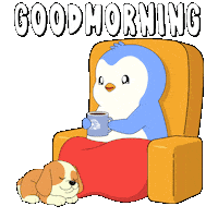 Sitting Good Morning Sticker by Pudgy Penguins