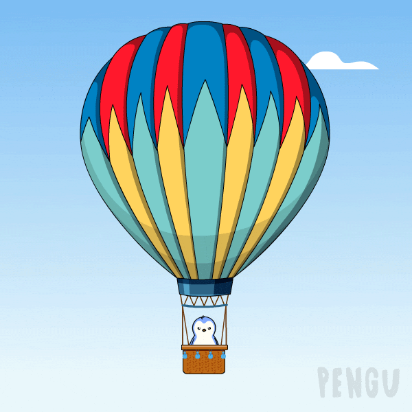 Flying Hot Air Balloon GIF by Pudgy Penguins