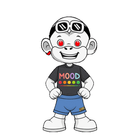 Mood White Monkey Sticker by Zhot